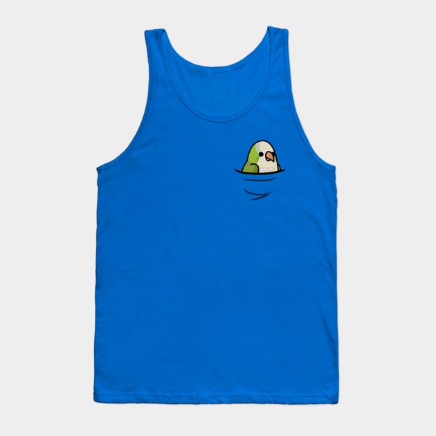 Too Many Birds! Pocket Quaker Parrot, Green Tank Top by MaddeMichael